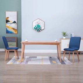 vidaXL Cadeiras de jantar 2 pcs tecido azul e carvalho maciço