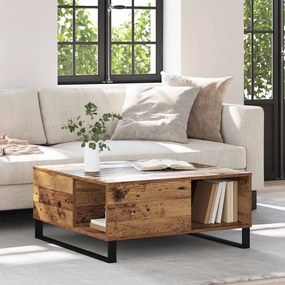 vidaXL Mesa de centro Madeira antiga 80 x 80 x 36.5 cm