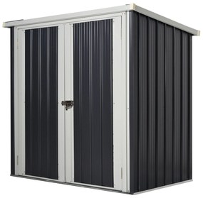 Abrigo de Jardim 1,26 m² de Aço Galvanizado com 2 Portas para Armazenamento de Ferramentas 147x86x134 cm Preto