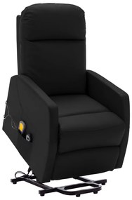 vidaXL Poltrona massagens elevatória couro artificial preto