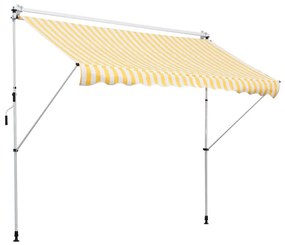 Toldo Portátil com Manivela e Altura Regulável - 3x1,5m - Amarelo e Br