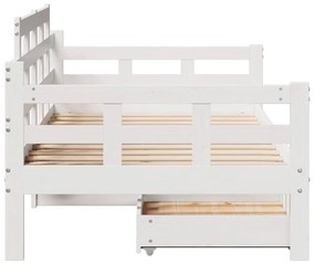 Sofá-cama com gavetas 80x200 cm madeira de pinho maciça