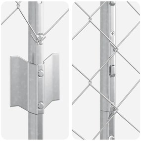 Cerca de Cadeia com 20 Postes U Prateado 1.6x10 m Aço