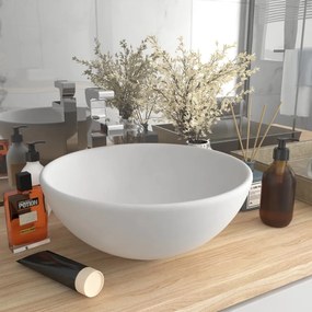 vidaXL Lavatório WC luxuoso redondo 32,5x14cm cerâmica branco mate