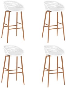 248165 vidaXL Bancos de bar 4 pcs branco