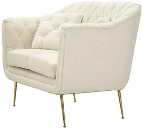 SOFÁ BUDAPEST DE 2 LUGARES COM ALMOFADAS CM 130X83X91 CREME