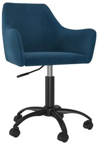 vidaXL Cadeira de escritório giratória veludo azul