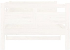 Sofá-cama 90x200 cm madeira de pinho maciça branco