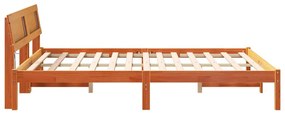 Estrutura da Cama Castanho-mel 140 x 200 cm Madeira de Pinheiro