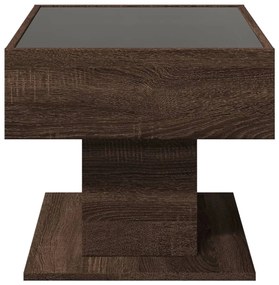 Mesa de centro c/ LEDs 70x50x45 cm derivados de madeira