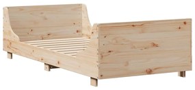 Cama com estante sem colchão 75x190 cm madeira maciça