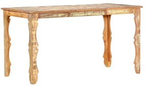Mesa de jantar 140x70x76 cm madeira recuperada maciça