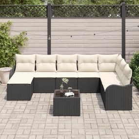 Conjunto de Sofá de Jardim vidaXL de 8 peças com Almofadas Rattan Poli