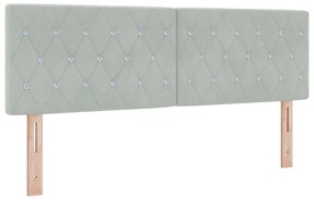 vidaXL Cabeceira com cabeceira Cinzento-claro 160 cm Couro Sintético