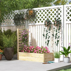 Floreira com treliça, floreira de jardim, 115 x 60 x 110 cm, efeito de madeira natural
