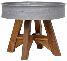 Mesa de centro 60x45 cm mistura de madeira recicladas prateado