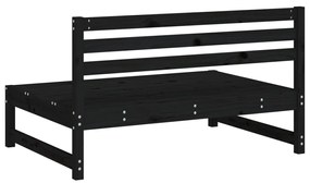 Sofá de centro para jardim 120x80 cm pinho maciço preto