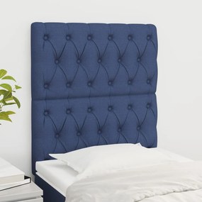 Cabeceira de cama 2 pcs tecido 80x7x78/88 cm azul