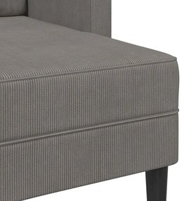 Sofá 2 lugares com Chaise em L 125 cm linho cinzento-claro