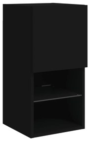 Móvel de TV c/ luzes LED 30,5x30x60 cm preto