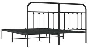Estrutura de cama com cabeceira 183x213 cm metal preto