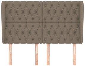 Cabeceira cama abas tecido 163x23x118/128 cm cinza-acastanhado