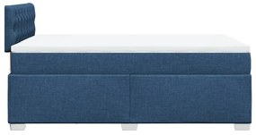 Cama boxspring com colchão 120x190 cm tecido azul