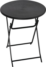 Outsunny Mesa Baixa Exterior para 2 Pessoas Mesa de Jardim Redonda com Estrutura em Aço Ø60x73 cm Cinza Escuro | Aosom Portugal