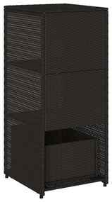 Armário de arrumação para jardim 50x55x115 cm vime PE preto
