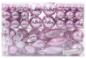 Enfeites de Natal 98 pcs Ø3/4/6 cm rosa