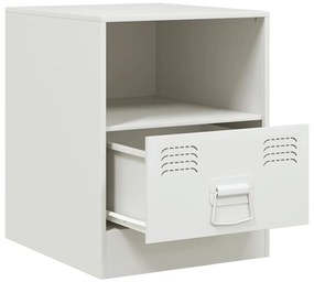 Mesas de cabeceira 2 pcs 34,5x39x44 cm aço branco