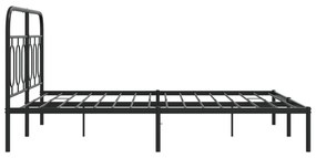 Estrutura de cama em metal com cabeceira 150x200 cm preto