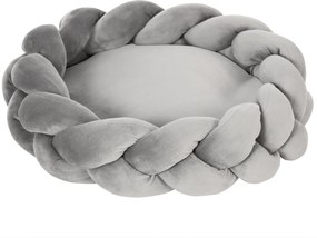 Cama para animais estimação Pequenos Lavável Cama para Animais de Estimação Redonda com Almofada Independente 55x55x14 cm Cinza