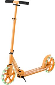Trotinete para crianças com plataforma de alumínio, guiador ajustável em 3 posições e alça para crianças laranja
