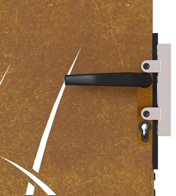 Portão de jardim 105x155 cm aço corten design erva