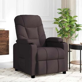 vidaXL Poltrona de massagens tecido castanho-escuro