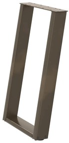 Pés para mesa de jantar em formato de U, 2 peças, aço natural, 50x(72-