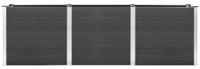 Canteiro elevado de jardim 300x100x91 cm WPC cinzento