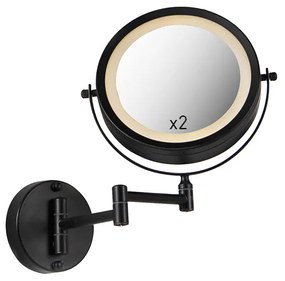 Espelho de casa de banho de design preto com LED regulável IP44 - Vicino Moderno