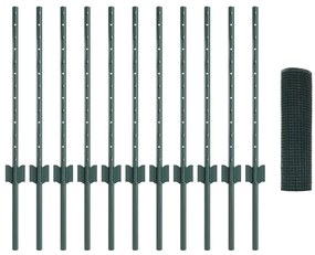 Conjunto de Cerca de Arame Galvanizado Conjunto com 2 Verde
