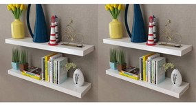 Prateleiras de parede 4 pcs branco 80 cm