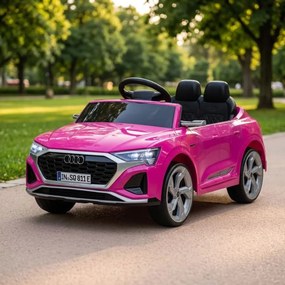Carro elétrico para Crianças 12V 4x4 Audi SQ8, Rodas de espuma EVA, comando, assento Couro ecológico Rosa