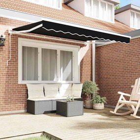 Toldo Retrátil Manual Preto 350x200 cm