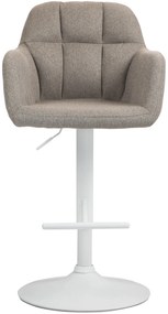 Banco de bar Natoma em tecido com estrutura branca 97-118 x 57 x 59 cm Castanho acinzentado