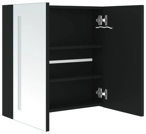 Armário espelhado para casa de banho com LED 62x14x60 cm