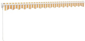 Toldo retrátil 4,5x3 m tecido e alumínio amarelo e branco