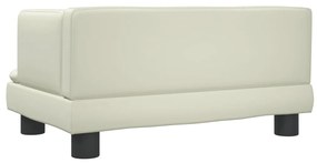 Cama para cães 60x40x30 cm couro artificial cor creme