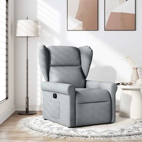 vidaXL Poltrona reclinável tecido cinzento-claro