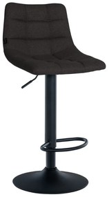 Banco de bar Jerry em tecido com estrutura preta 87-108,5 x 43 x 46,5 cm Preto
