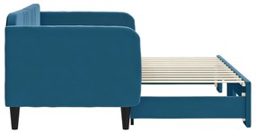 Sofá-cama com gavetão 80x200 cm veludo azul